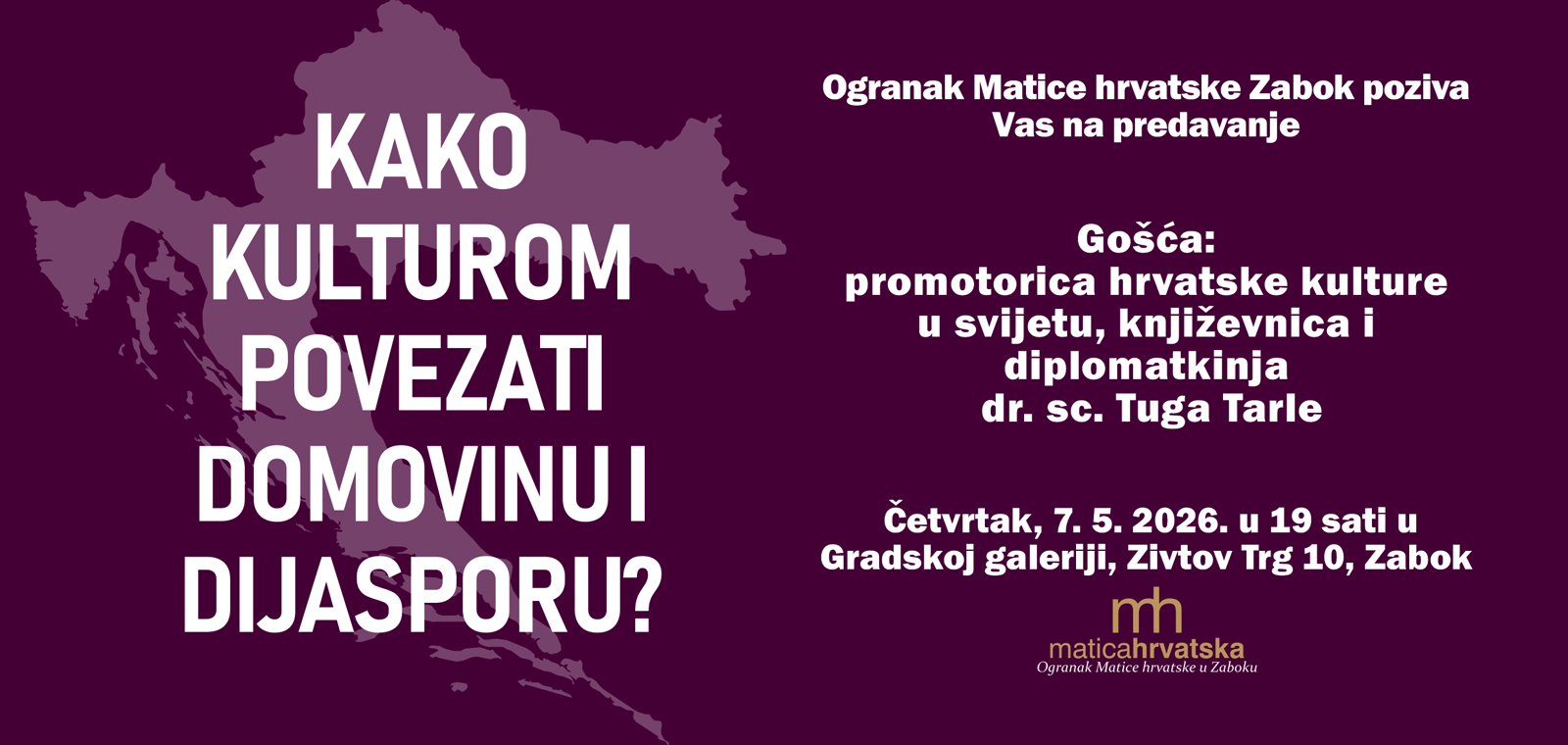 Kako kulturom povezati domovinu i dijasporu? – predavanje u Zaboku